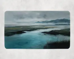 MTG Playmat | Watercolor Watery Grave Themed Playmat | Unofficial MTG Mat - Image 1