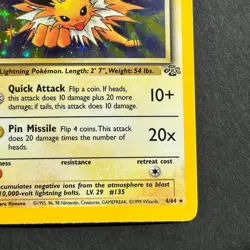 1st Edition Jolteon 4/64 Jungle Holo Rare Pokemon Card - Image 4