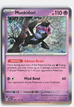 Munkidori 095/167 Twilight Masquerade Rare Pokemon Holo NM - Image 1