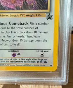 Team Rocket's Meowth - WOTC Black Star Promo #18 - 2000 Pokemon - PSA 9 MINT - Image 4