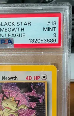 Team Rocket's Meowth - WOTC Black Star Promo #18 - 2000 Pokemon - PSA 9 MINT - Image 5