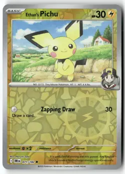 ETHAN'S PICHU 071/182 COMMON DESTINED RIVALS POKEMON REVERSE HOLO NEAR MINT - Image 1