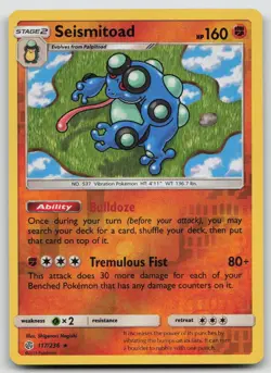 Seismitoad 117/236 Rare Cosmic Eclipse Pokemon Reverse Holo NM - Image 1