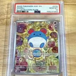 Pokemon Marill Illustration Rare 232/217 Me: Ascended Heroes Holo PSA 10 Eng - Image 1