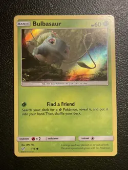 Pokemon TCG Card Bulbasaur 1/18 Detective Pikachu Holo Common Starter 2019 LP - Image 1