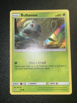 Pokemon TCG Card Bulbasaur 1/18 Detective Pikachu Holo Common Starter 2019 LP - Image 2