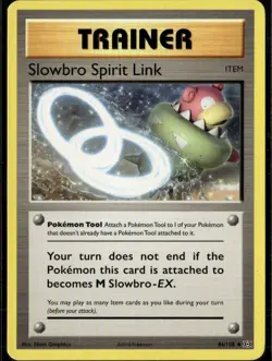 Slowbro Spirit Link Uncommon XY Evolutions 86/108 Tool Reverse Holo Pokemon Card - Image 1