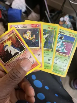 Pokemon TCG Vintage Holo 4-Card Lot WOTC English 2000 Typhlosion Moltres - Image 1