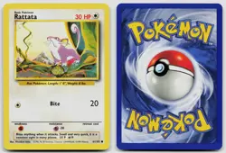RATTATA 61/102 COMMON BASE SET UNLIMITED POKEMON NM - Image 3