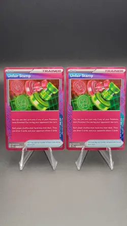 Pokemon Unfair Stamp Trainer Item 165/167 (Lot Of 2) M/NM - Image 1