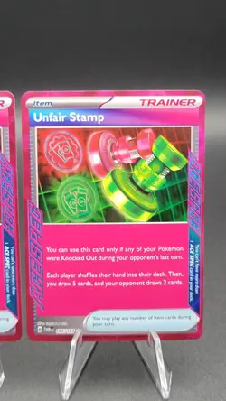 Pokemon Unfair Stamp Trainer Item 165/167 (Lot Of 2) M/NM - Image 3