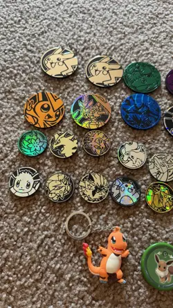 Lot Of 28 Official Pokemon TCG coins With Keychain - Image 3
