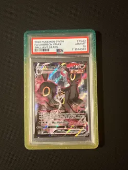 2022 POKEMON SWORD & SHIELD BRILLIANT STARS #TG23 FULL ART/UMBREON VMAX PSA 10 - Image 1