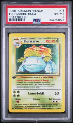 1999 Pokemon French Florizarre 1st Edition French PSA 8 #15 - Image 1
