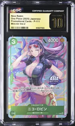 2025 ONE PIECE: JAPANESE PROMO MINI-TIN VOL. 2 #P-111 NICO ROBIN CGC 10 PRISTINE - Image 1