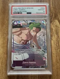 Zoro-Juurou PSA 10 2024 Treasure Rare Alt Art One Piece CCG - Image 1