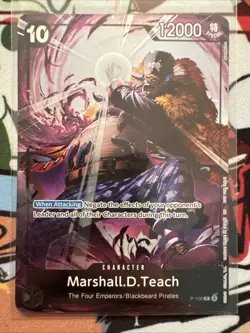 One Piece CCG Marshall D. Teach Promo Foil Full Art P-100 12000 Power - English - Image 1