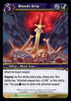Moderate Play WoW TCG Bloody Grip Scourgewar World of Warcraft - Image 1
