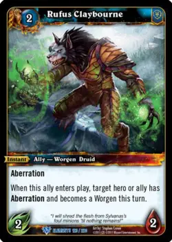 Light Play WoW TCG Rufus Claybourne War of the Elements World of Warcraft - Image 1