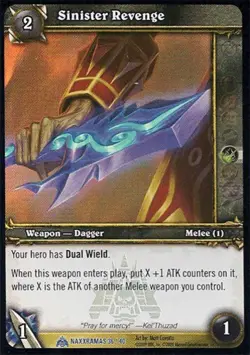 Moderate Play WoW TCG Sinister Revenge Naxxramas World of Warcraft - Image 1