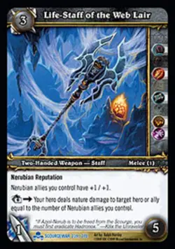 Light Play WoW TCG Life-Staff of the Web Lair Scourgewar World of Warcraft - Image 1
