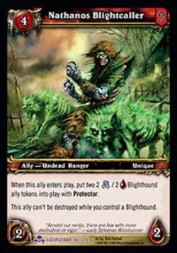 Moderate Play WoW TCG Nathanos Blightcaller Scourgewar World of Warcraft - Image 1