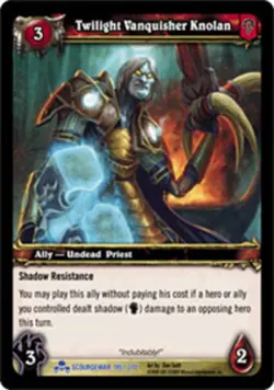 Moderate Play WoW TCG Twilight Vanquisher Knolan Scourgewar World of Warcraft - Image 1