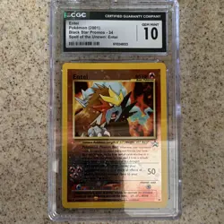 Pokemon Entei 34/53 Wotc Promo Reverse Holo CGC 10 Black Star Graded Card - Image 1