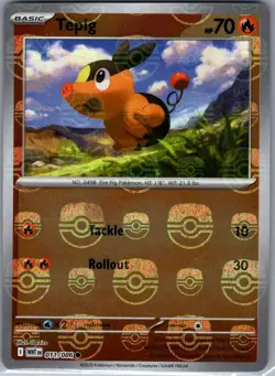 Tepig Master Ball 011/086 SV: White Flare - Pokemon Card - NM - Image 1