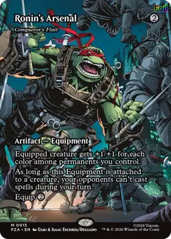 Foil Ronin's Arsenal - Conqueror's Flail (Borderless) - 15 - NM - Teenage Mut... - Image 1