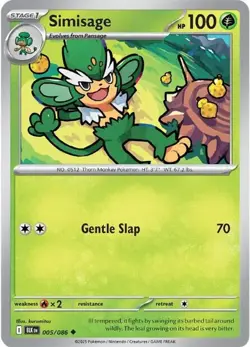 Simisage BLK 005/086 Pokemon SV: Black Bolt Uncommon Reverse Holofoil EN NM - Image 1