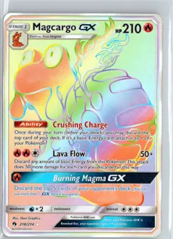 Magcargo GX (Secret) Holofoil Secret Rare SM - Lost Thunder 218/214 NM Pokemo... - Image 1