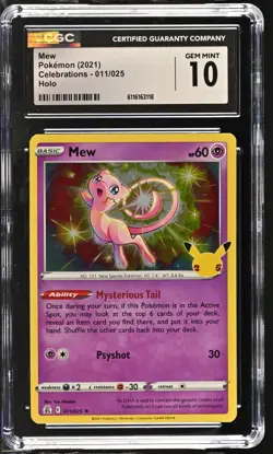 2021 Pokemon Celebrations Mew #11 Holo CGC 10 GEM MINT - 25th Anniversary - Image 1