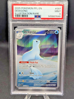 DEWGONG 2025 POKEMON PHANTASMAL FLAMES #097/094 ILLUSTRATION RARE FA PSA 9 - Image 1