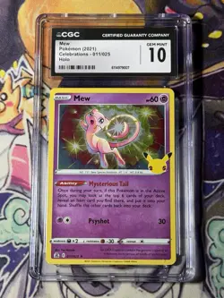 Mew 011/025 CGC 10 GEM MINT Pokemon Celebrations 2021 TCG - Image 1