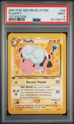 2001 POKEMON NEO REVELATION 1ST EDITION #28 FLAAFFY PSA 9 - Image 1