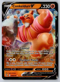 Conkeldurr V 040/078 Holo V Rare Pokemon GO Pokemon - Image 1