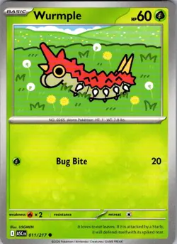 Wurmple Ascended Heroes 011/217 Common Pokemon Near Mint - Image 1