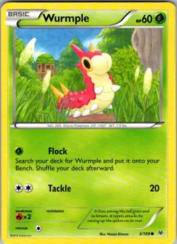 Wurmple Roaring Skies 3/108 Common Pokemon Near Mint - Image 1