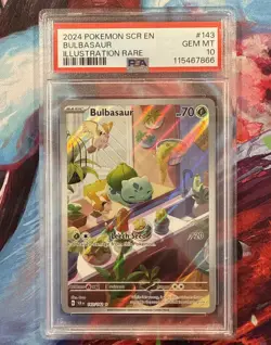 Bulbasaur 143/142 Pokemon TCG Stellar Crown Illustration Rare PSA 10 - Image 1