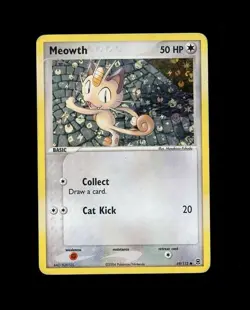 2004 Pokemon FIRE RED & LEAF GREEN MEOWTH HOLO 69/112! HP POOR DMG - Image 1