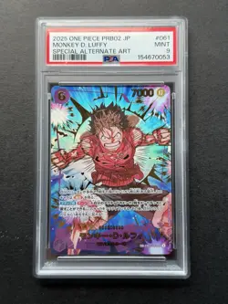 2025 One Piece PRB02 JP Monkey D. Luffy Alt Art PSA 9 #061 Special Alt - Image 1