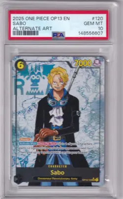 2025 One Piece OP 13 EN SAbo Alternate Art #120 PSA GEM MT 10 - Image 1