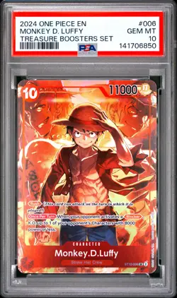 Monkey D. Luffy PSA10 2024 One Piece Promos Treasure Boosters Set #006 - Image 1