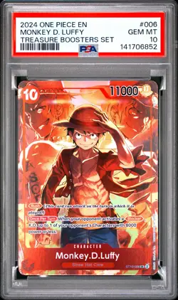 Monkey D. Luffy PSA10 2024 One Piece Promos Treasure Boosters Set #006 - Image 1
