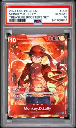 Monkey D. Luffy PSA10 2024 One Piece Promos Treasure Boosters Set #006 - Image 1
