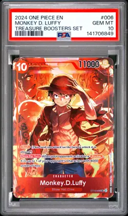 Monkey D. Luffy PSA10 2024 One Piece Promos Treasure Boosters Set #006 - Image 1