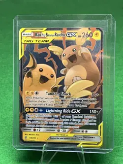 Pokemon Card - Raichu & Alolan Raichu GX Unified Minds 54/236 Ultra Rare B - Image 1