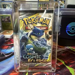 Cosmic Eclipse Sealed Pack Pokemon Sun And Moon acrylic case included! - Image 1