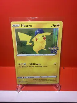 Pikachu 028/078 Pokemon GO Holo Holo Rare Basic 70 HP Pokemon TCG - Image 1